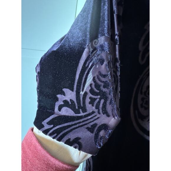Ivanka Trump Purple Medallion Damask  3/4 Sleeve Velvet Burnout Whimsigoth Fairy - Picture 4 of 5